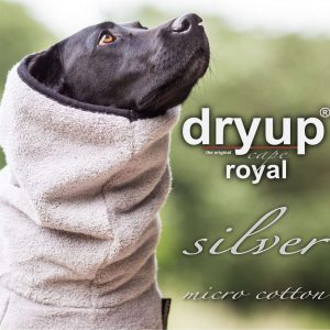 Dryup cape-silver-silber-bademantel-microcotton-hund