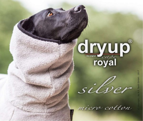 Dryup cape-silver-silber-bademantel-microcotton-hund