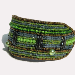 Perlenhalsband-Hundehalsband-Massai-Hund-grün-Glasperlen