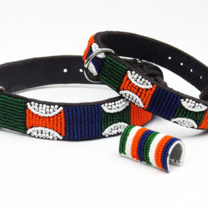 Perlenhalsband-Hundehalsband-luis-massai-orange-blau-grün-weiss-hund