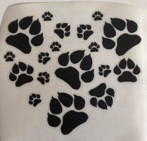 Abziehbild Aufkleber Herz aus Pfoten - Pfötli Shop