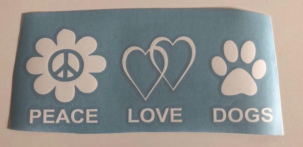 Abziehbild Aufkleber Peace Love Dogs – Bild 4