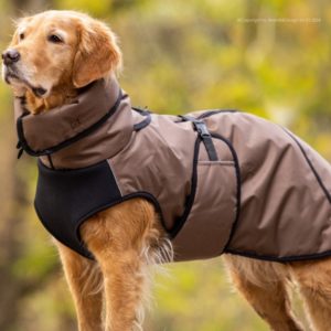 Action Factory-Mantel-Hundemantel-Elastic-warm-kuschlig-windabweisend-wasserabweisend-braun