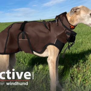 Action Factory-Pfoetli Shop-Hundemantel-Windhundemantel-Regenmantel-Windschutz-braun-elastisch