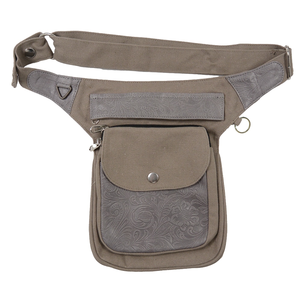 Bauchgurt-Hueftgurt-Bauchtasche-Hip Bag-Hundespaziergang-Hund-Pfoten-Gudibeutel-Unterwegs-denim-Muster-blau-Nijens-Hannover F111