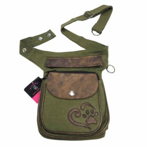 Bauchgurt-Hueftgurt-Bauchtasche-Hip Bag-Hundespaziergang-Hund-Pfoten-Gudibeutel-Unterwegs-denim-Muster-blau-Nijens-Hannover HS-06046