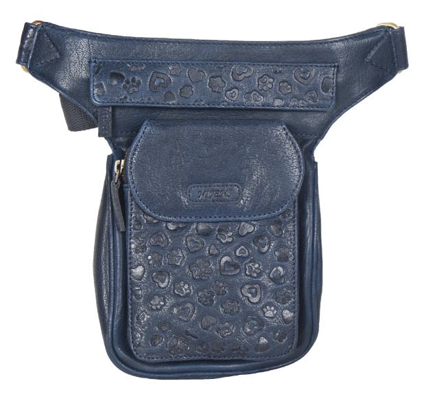 Bauchgurt-Hueftgurt-Bauchtasche-Hip-Bag-Hundespaziergang-Hund-Pfoten-Gudibeutel-Unterwegs-denim-Muster-blau-Nijens-Hannover-NJ 25 Hannover 9051 Navy