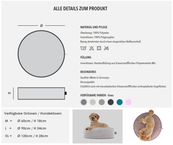 Padsforall - Hundekissen -  Mio Cordline 6 Farben – Bild 8