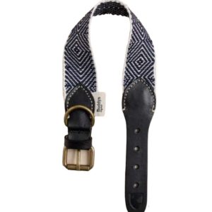 Buddys-Halsband-Hundehalsband-geflochten-bio-peruvian-indian-geschmeidig-Sommer-Sonne-limited-edition-schwarz-weiss-capri-night