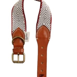 Buddys-Halsband-Hundehalsband-geflochten-bio-peruvian-indian-geschmeidig-Sommer-Sonne-limited edition-schwarz-weiss-rot-capri beach day