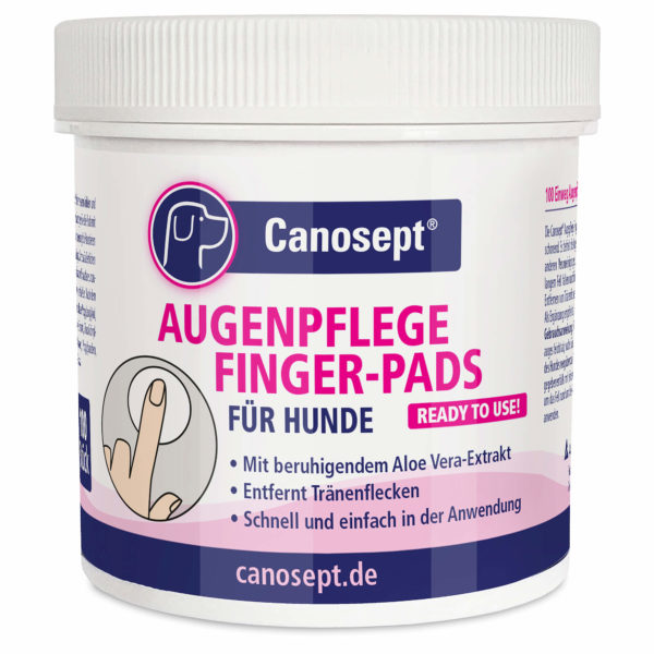 Canosept-Augenpflege-Hund-Katze-Fingerpads-Aloe Vera- Gebrauchsfertig-schonend-Augenstein