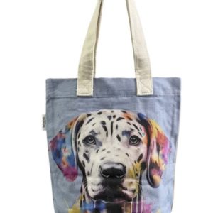 Canvas Bag-Tasche-Einkaufstasche-Baumwolle-Innentasche-langer Henkel-Druck-Hund-Hundeliebhaber-Geschenk-Geschenkidee-Dalmatiner