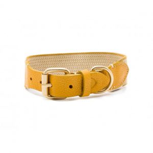 Collar-Peruvian-Buddys-Hundehalsband-geflochten-Hahnentritt-gelb-yellow-James yellow