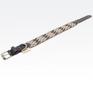 Collar-Peruvian-Buddys-Hundehalsband-geflochten-grau-schwarz-weiss- Peruvian black