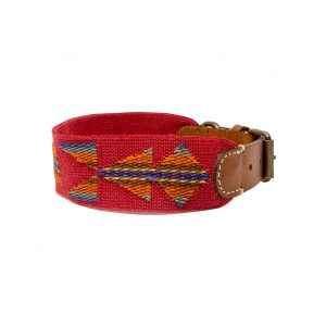 Collar-Peruvian-Buddys-Hundehalsband-geflochten-rot-Etna red
