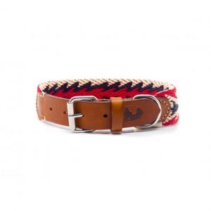 Collar-Peruvian-Buddys-Hundehalsband-geflochten-rot-blau-weiss-Arrow red 1