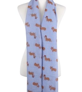 Corgie-Schal-Denim-Hund-weich-warm