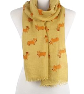 Schal-Corgie-Hund-gelb-Krone