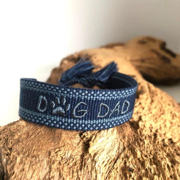 Cotton Armband-Armband-Baumwolle-gewoben-trendig-Hund-Hundeliebhaber-Dog Dad-blau-hellblau-1