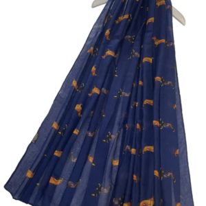 Schal mit Dackel - blau