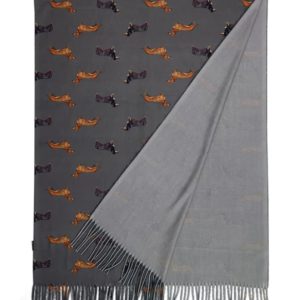 Dackel Schal-Animalprint-Hund-weich-kuschlig-warm-grey