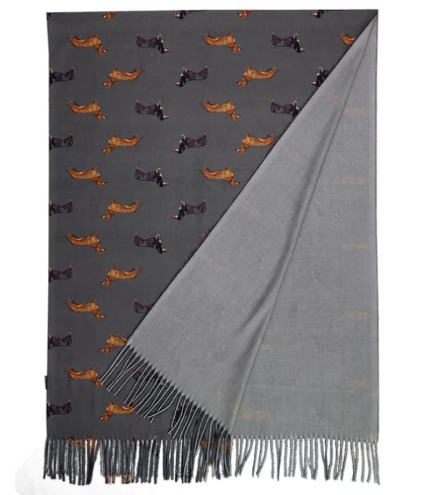 Dackel Schal-Animalprint-Hund-weich-kuschlig-warm-grey