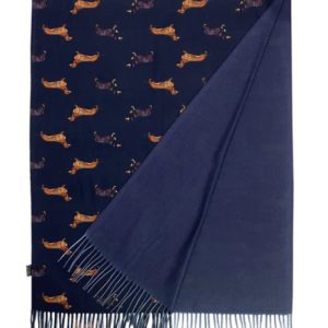 Dackel Schal-Animalprint-Hund-weich-kuschlig-warm-navy