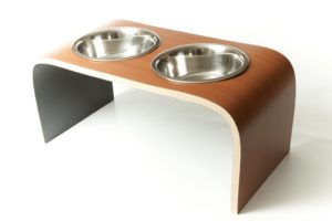 Doppelnapf-Dog Bowl Stand Dog Feeding Station-Lack-einfach zu Waschen-Holz-hygienisch-Hundenapf-Edelstahl-Katzennapf-edles Design-Hundeliebhaber-lola and daisy design-made in uk-braun4