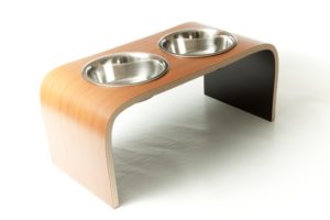 Doppelnapf-Dog Bowl Stand Dog Feeding Station-Lack-einfach zu Waschen-Holz-hygienisch-Hundenapf-Edelstahl-Katzennapf-edles Design-Hundeliebhaber-lola and daisy design-made in uk-braun4
