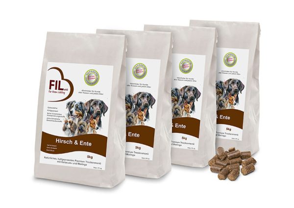Fil Trockenfutter - Hundefutter - Hirsch & Ente 4x5kg