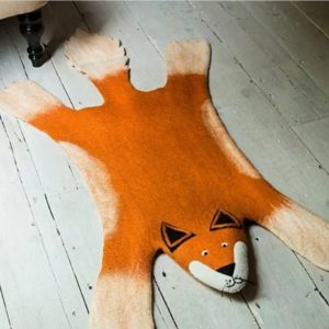 Filz-Filzteppich-Hundeteppich-Kinderteppich-Bettvorleger-fairtrade-handgemacht-biowolle-nepal-katmandu-Fuchs