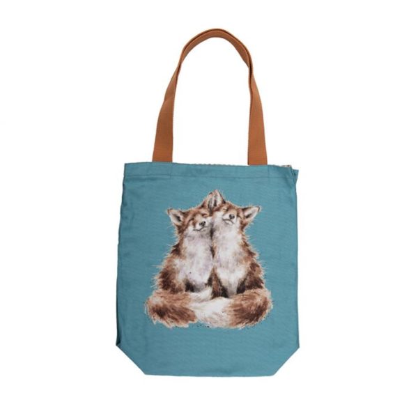 Fuchs-Canvas Bag-Shopping-Shopping Bag-Fox-Wrendale Design-petrol-1