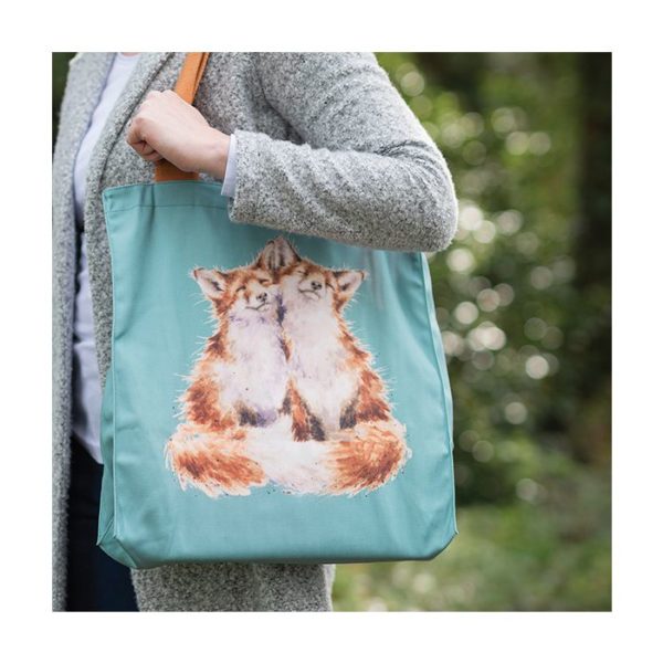 Fuchs-Canvas Bag-Shopping-Shopping Bag-Fox-Wrendale Design-petrol-1