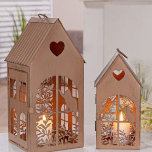 Gild-Lampe-Laempchen-Windlicht-Metall-Katze-Vogel-Herz-Kerze-LED
