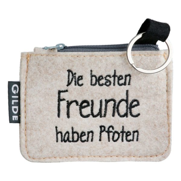 Gilde - Schlüsselanhänger - "Hundebande" - Hundemotiv - Filz - beige - hellgrau – Bild 3