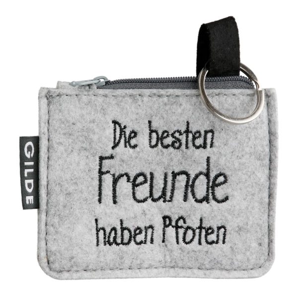 Gilde - Schlüsselanhänger - "Hundebande" - Hundemotiv - Filz - beige - hellgrau – Bild 5