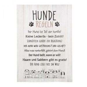 Gilde Handwerk-Hundebande-Hund-Hundeschild-Hunderegeln-MDF-Deko-Geschenk