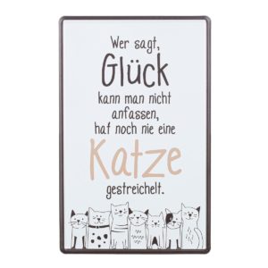 Gilde Handwerk-Katze-Katzenbande-Katzenliebhaber-Geschenk-Deko-weiss-Blechschild-2