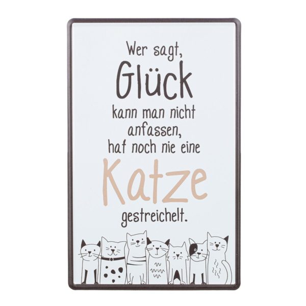 Gilde Handwerk-Katze-Katzenbande-Katzenliebhaber-Geschenk-Deko-weiss-Blechschild-2