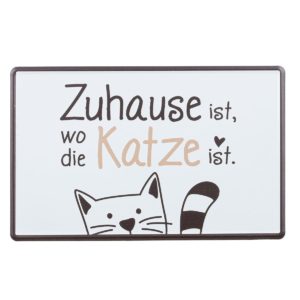 Gilde Handwerk-Katze-Katzenbande-Katzenliebhaber-Geschenk-Deko-weiss-Blechschild-3