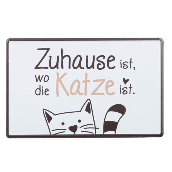 Gilde Handwerk-Katze-Katzenbande-Katzenliebhaber-Geschenk-Deko-weiss-Blechschild-3