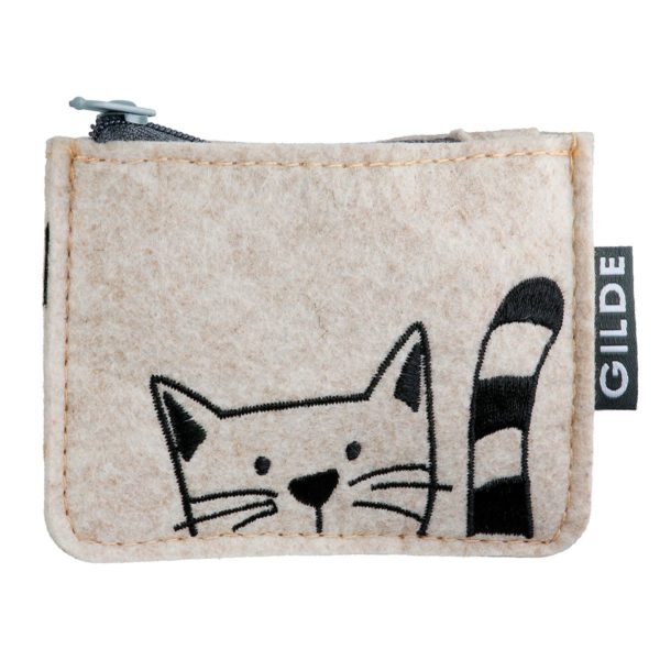 Gilde - Schlüsselanhänger - "Katzenbande" - Katzenmotiv - Filz - beige - hellgrau – Bild 2
