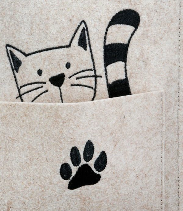 Gilde - Filz Tasche - Geschenktasche - Katze - Katzenbande - grau - beige – Bild 4