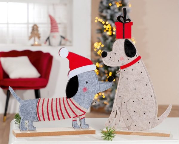 Gilde - Standrelief - Hund - Weihnachtsdeko - Filz - "Felix" – Bild 2