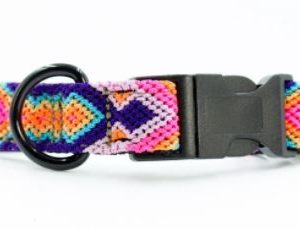 HEKA-PET-Ibizia-Style-Halsband-Hundehalsband-Mexiko-geflochten-Hand-Made-Clickverschluss-schwarzer-D-Ring-Vegan-braun-orange-gelb-schwarz-Loxa