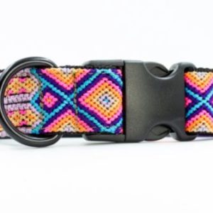 HEKA-PET-Ibizia-Style-Halsband-Hundehalsband-Mexiko-geflochten-Hand-Made-Clickverschluss-schwarzer-D-Ring-Vegan-braun-orange-gelb-schwarz-Loxa-L