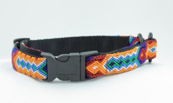 HEKA-PET-Ibizia-Style-Halsband-Hundehalsband-Mexiko-geflochten-Hand-Made-Clickverschluss-schwarzer-D-Ring-Vegan-grün-blau-weiss-schwarz-Navajo-S