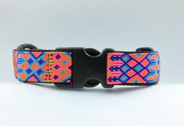 HEKA-PET-Ibizia-Style-Halsband-Hundehalsband-Mexiko-geflochten-Hand-Made-Clickverschluss-schwarzer-D-Ring-Vegan-pink-orange-weiss-schwarz-Coral-