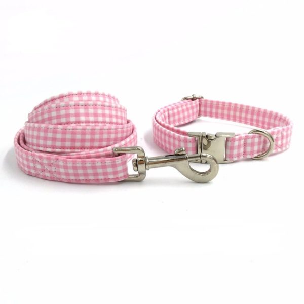 Halsband-/Leinen Kombi Karo rosa M