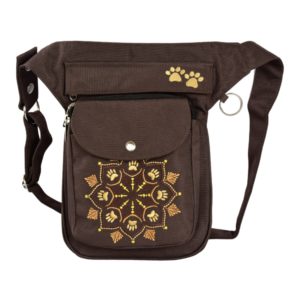 NijensHANNOVER HS Mandala Stickerei 307 - Bauchtasche - Gassitasche - wasserdicht - braun